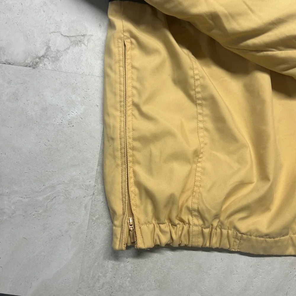 Dockers Golf Windbreaker Yellow Navy Stripe Mens Large Quarter Zip Jacket